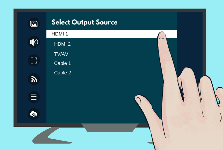 switch the tv to the correct input