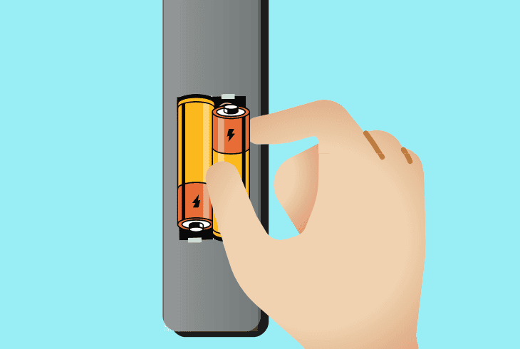 reinsert the remote control batteries