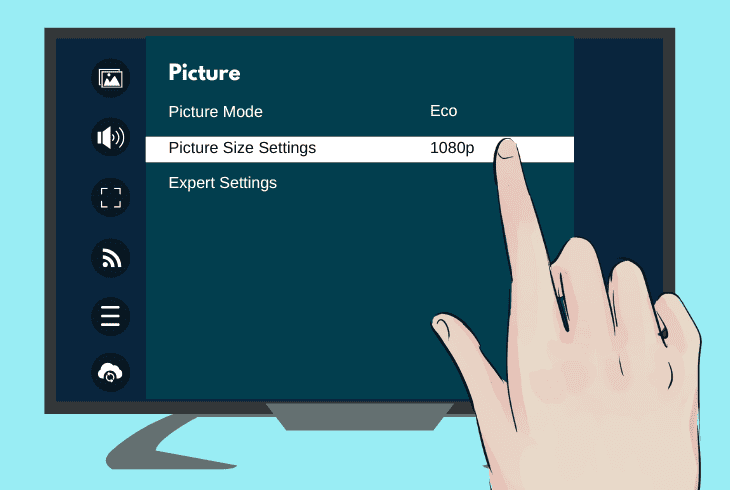 change the tv’s resolution setting