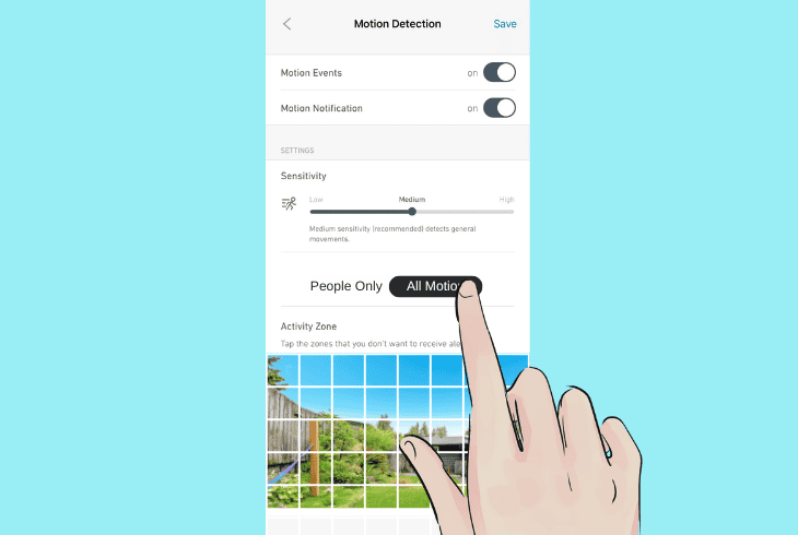 set simplisafe’s detection to “all motion”