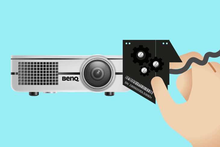 inspect the lamp of the benq projector