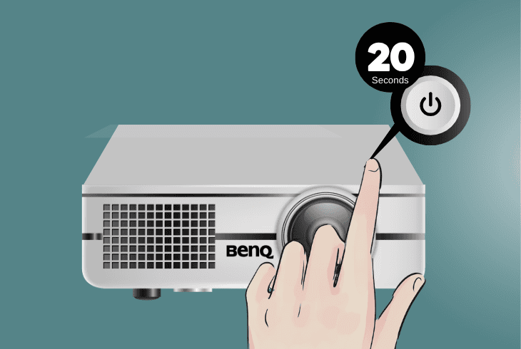 reset the power of the benq projector