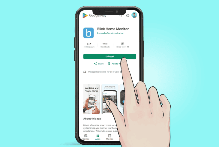 reinstall the blink mobile application