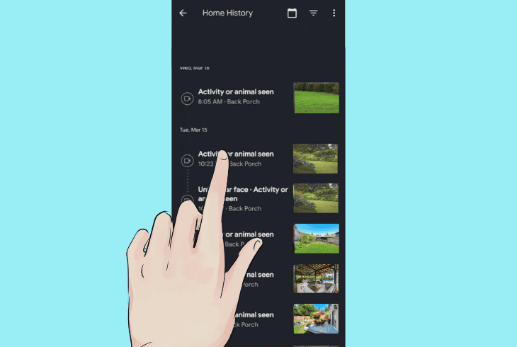 view the nest camera’s video history