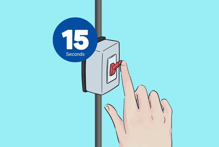reset power at the circuit breaker