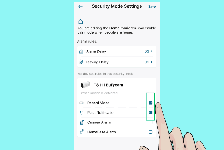 check eufy is enabled to create recordings