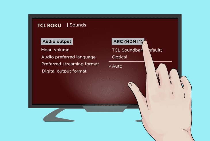 set “hdmi arc” as the default output