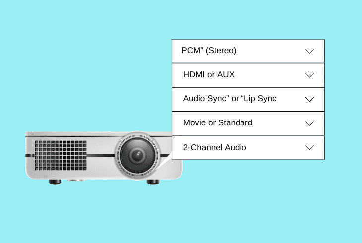 audio settings to configure for epson projector