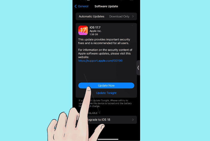 update the iphone’s os version