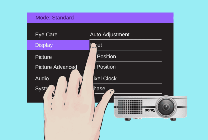 change the projector’s input source