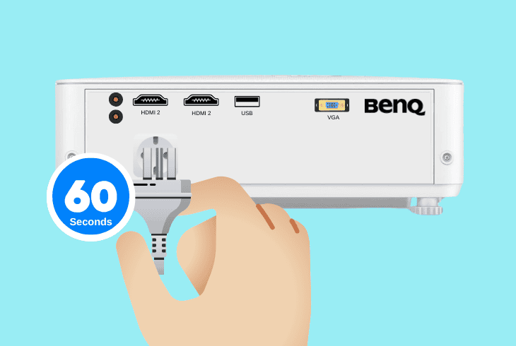 reset the power supply of the projector