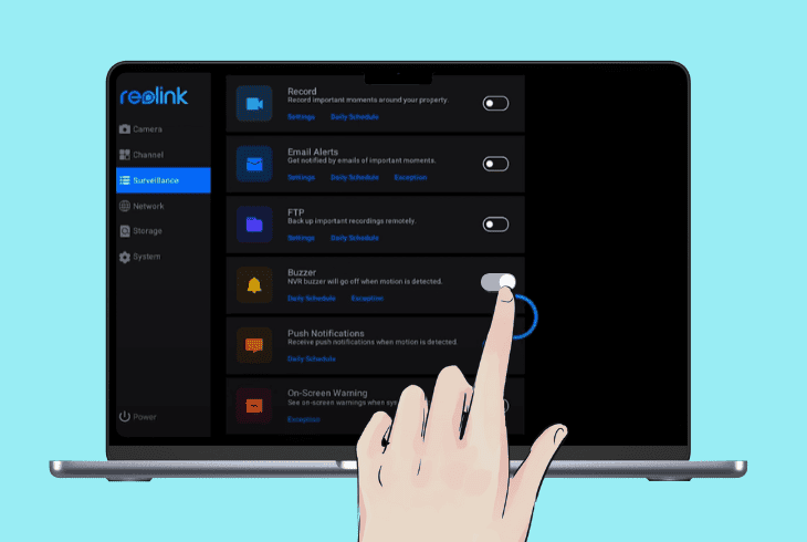 deactivate the reolink buzzer feature
