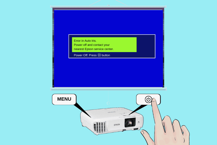 start up epson projector in “safe” mode