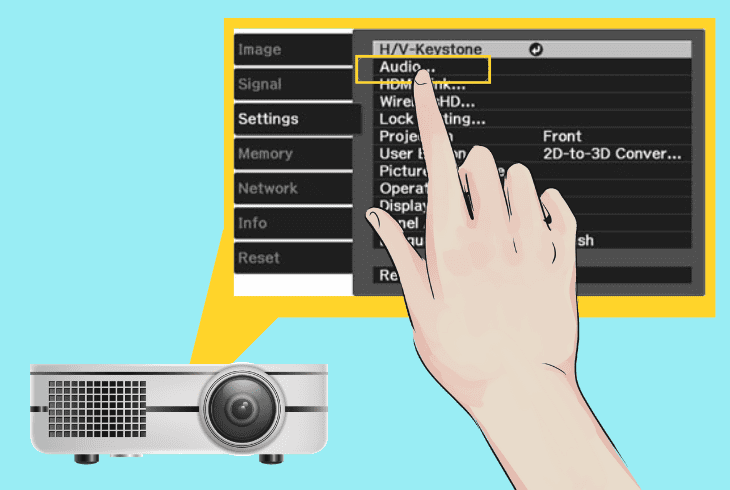 best epson projector sound settings