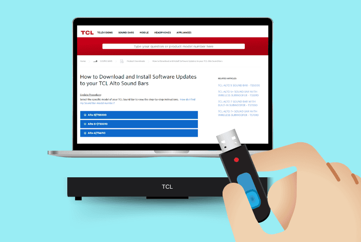 update the tcl soundbar version