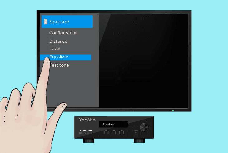 adjust yamaha equalizer over tv menu