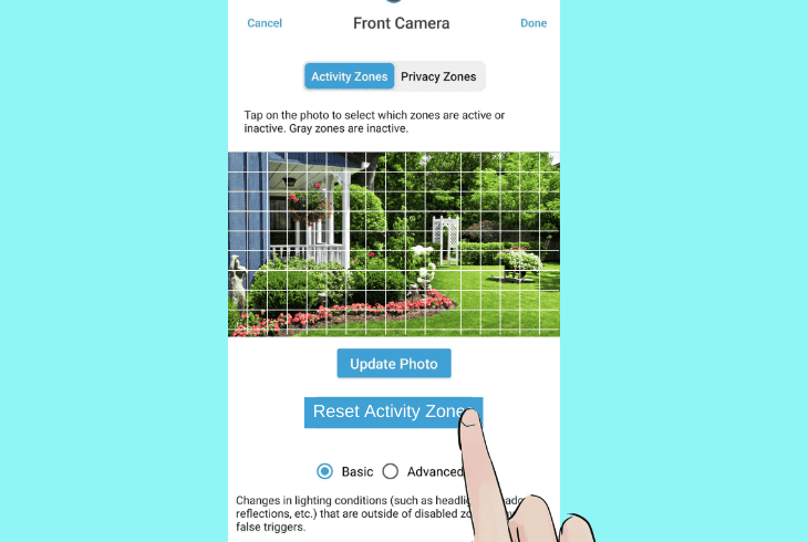 configure the activity zones