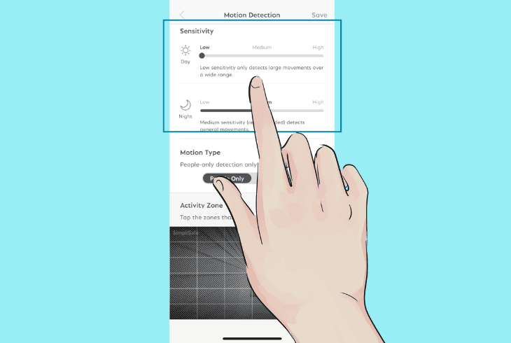 adjust the detection sensitivity
