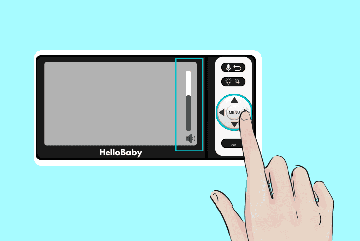 reduce the volume (hello baby audio monitor)