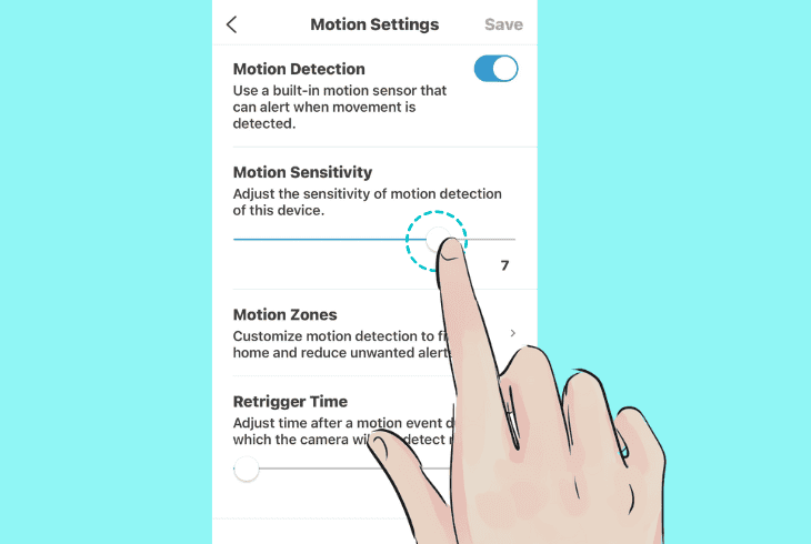 adjust the motion sensitivity