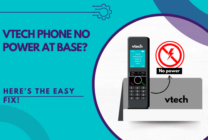 vtech phone no power at base