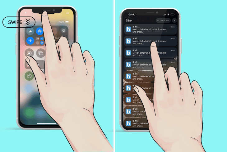 access blink live via a notification
