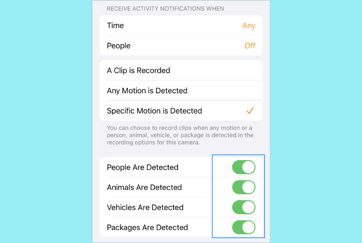 enable notifications for “people”