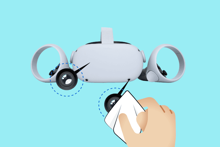 clean the built-in psvr 2 cameras