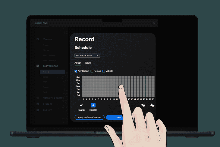 set a recording schedule