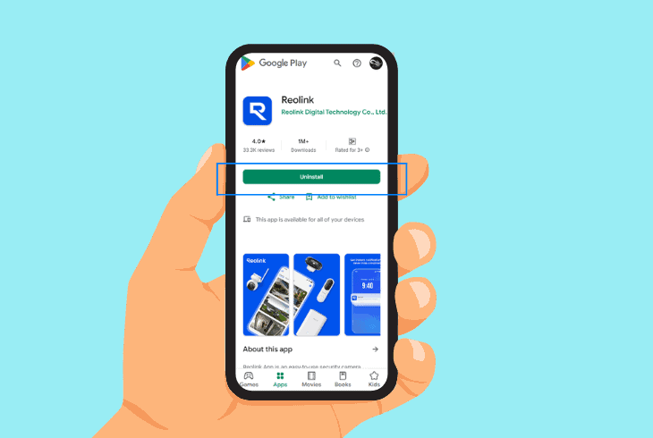 reinstall the reolink app