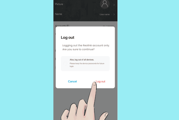 relog from the reolink app
