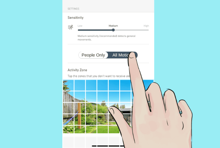 allow “all motion” on simplisafe