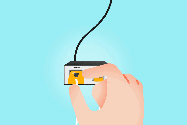 the internet & telephone line cable