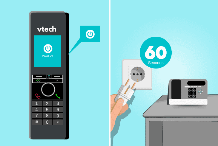 reset the vtech phone’s power
