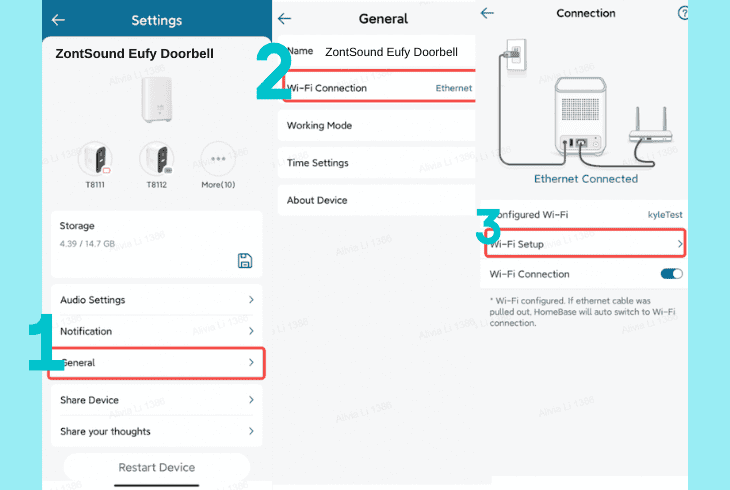 connect homebase via wi-fi (wireless)