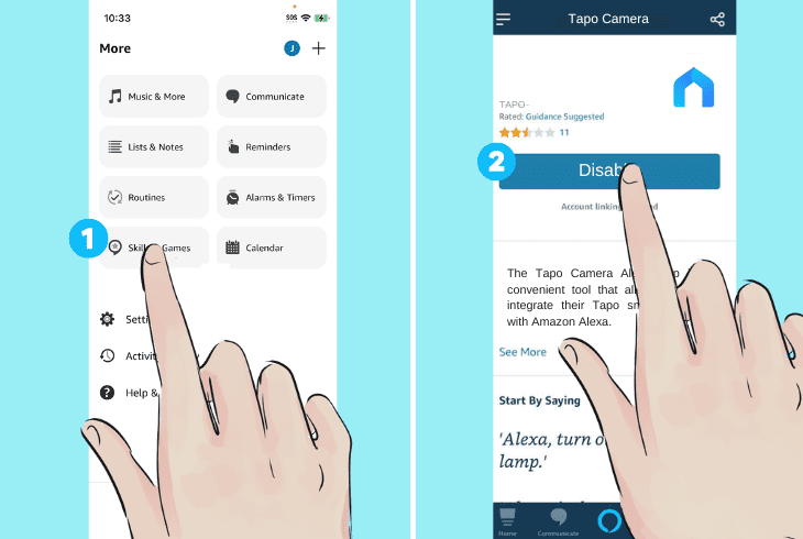 disable camera alexa integration