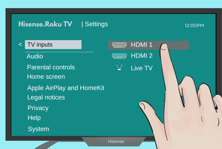 select the roku tv default input