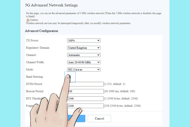 configure the dual-band options