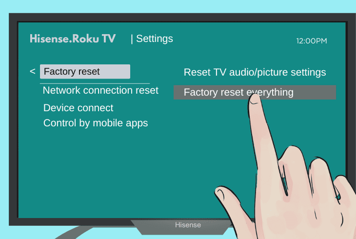 factory reset hisense roku tv