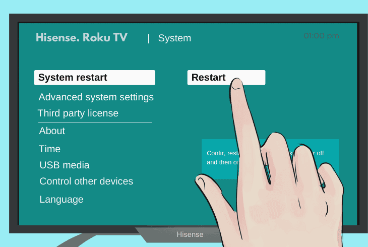 soft-reset the hisense roku tv