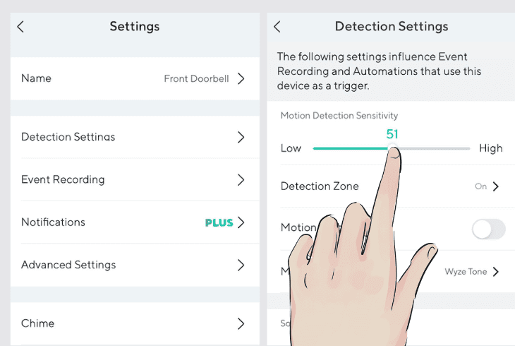 configure the motion detection