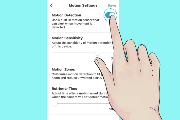 adjust the motion settings