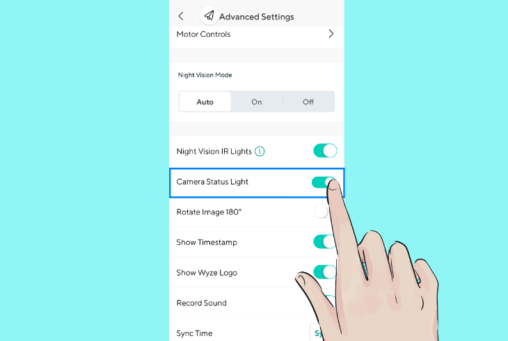 toggle wyze’s led on/off