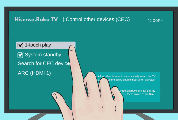 disable the roku hdmi-cec option