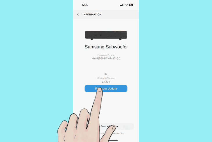 update the soundbar firmware