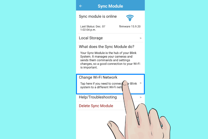 update sync module’s wi-fi