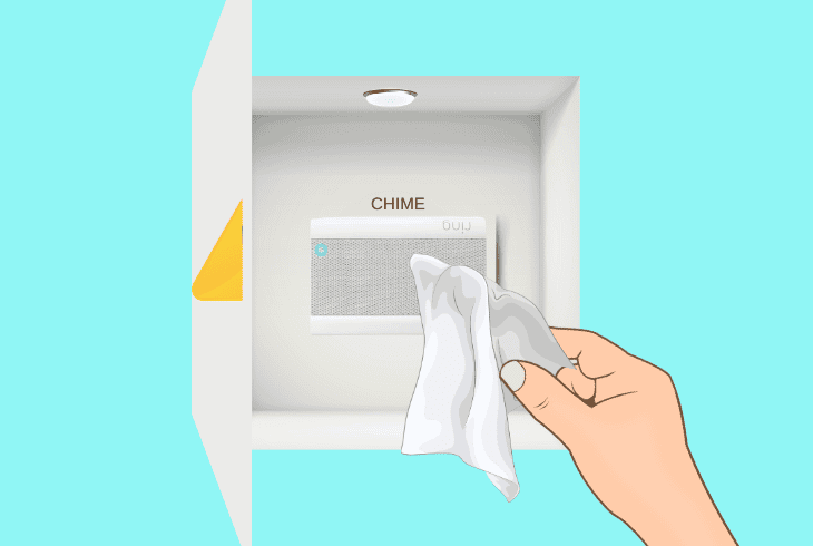 clean the housing of the chime