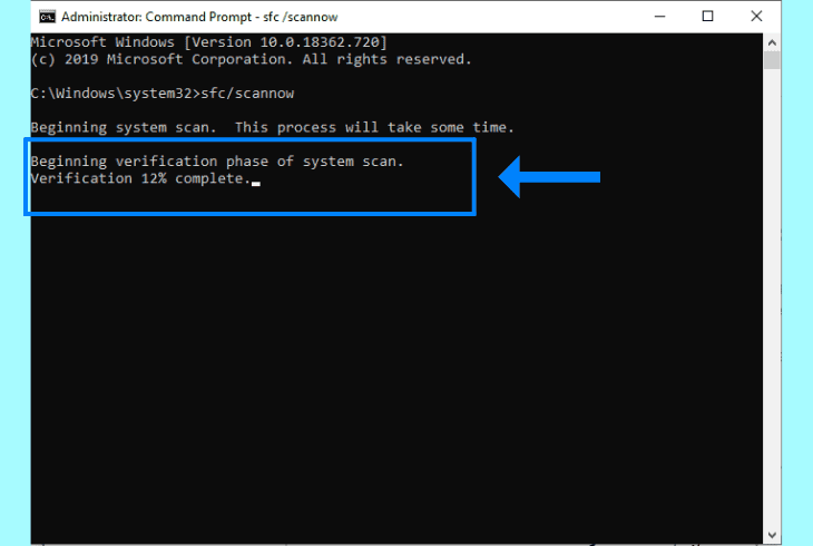 fix corrupted files via sfc and dism