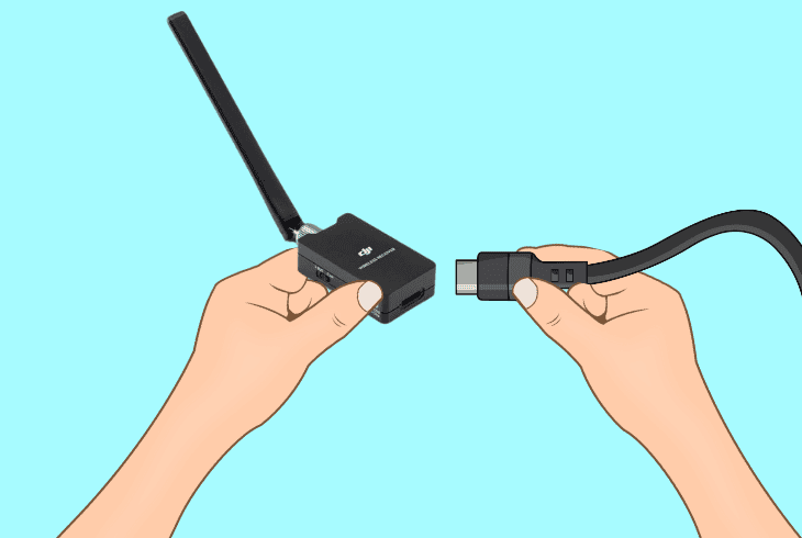 how to charge the dji receiver directly