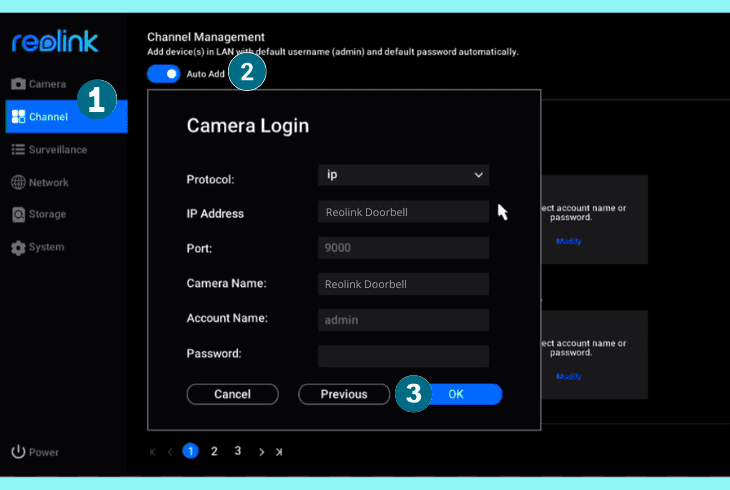 add the doorbell using the ip address